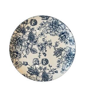 4pc Godinger English Garden Porcelain Dinner Plates 10.5in Blue & White Floral